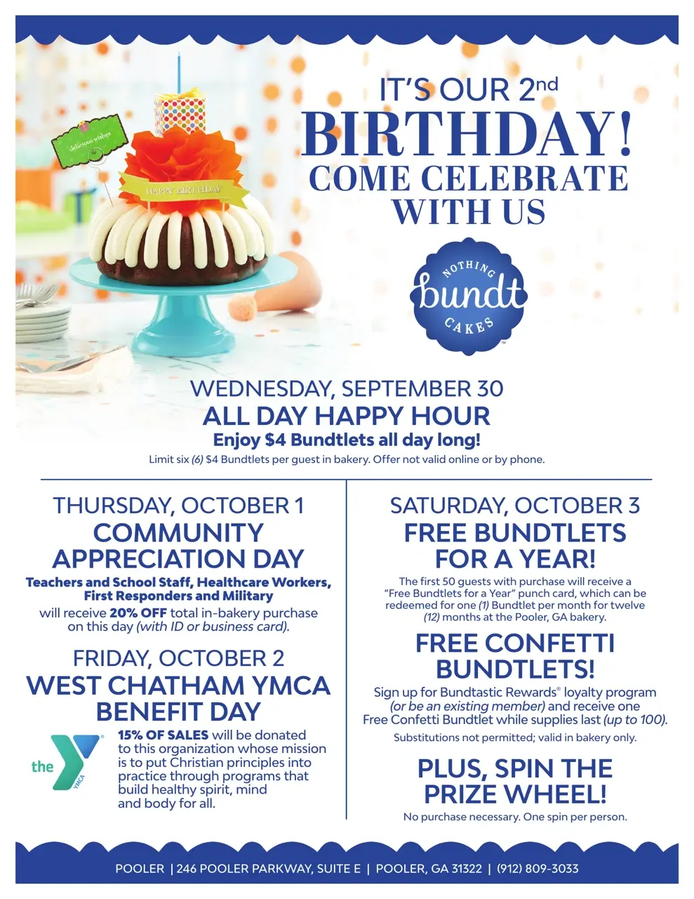 Nothing Bundt Cakes Pooler FREE BUNDLETS FOR A YEAR!